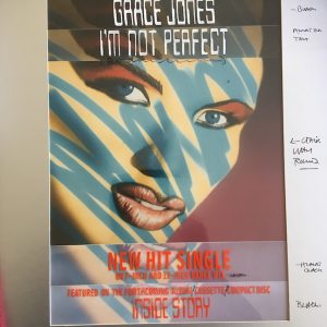 Grace Jones The Original Final Presentation Artwork for I’m Not Perfect ad