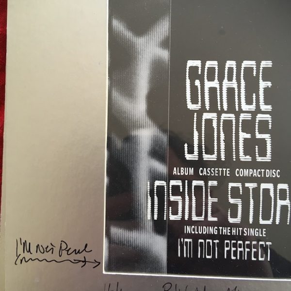 Grace Jones The Original Final Presentation Artwork for I'm Not Perfect ads