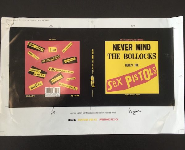 The Original Proof Artwork for the Sex Pistols Never Mind The Bollocks Album Cover