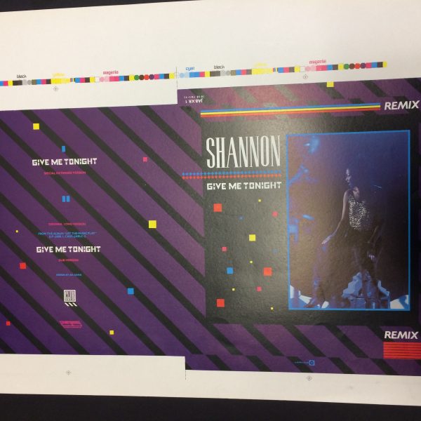 Shannon Give Me Tonight Rare Unreleased original album artwork proof