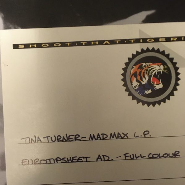 Tina Turner Mad Max origin al artwork for ad