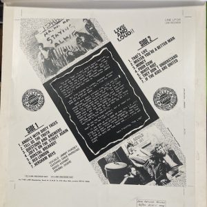 SHAM 69 Original Album Cover Artwork for Live and Loud